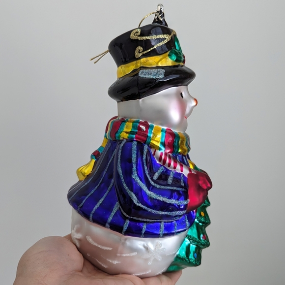 Vintage Extra Large 9" Glass Snowman Ornament European Christmas XL - Picture 9 of 16